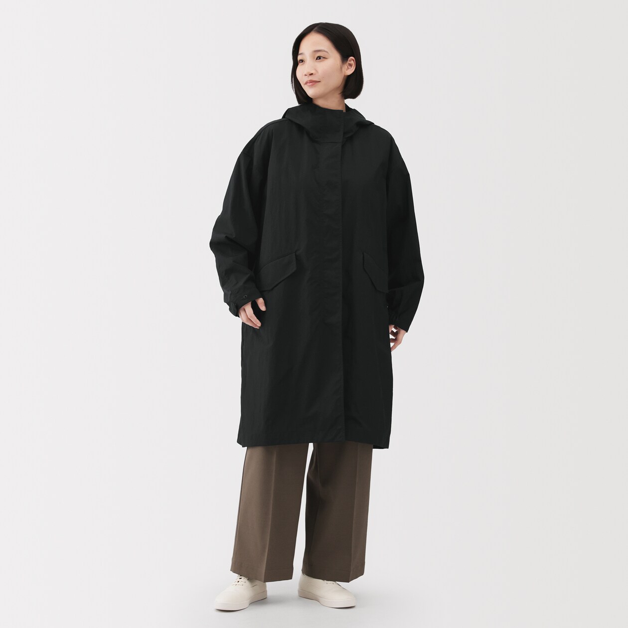 婦人　撥水ＵＶカットフードロングコート