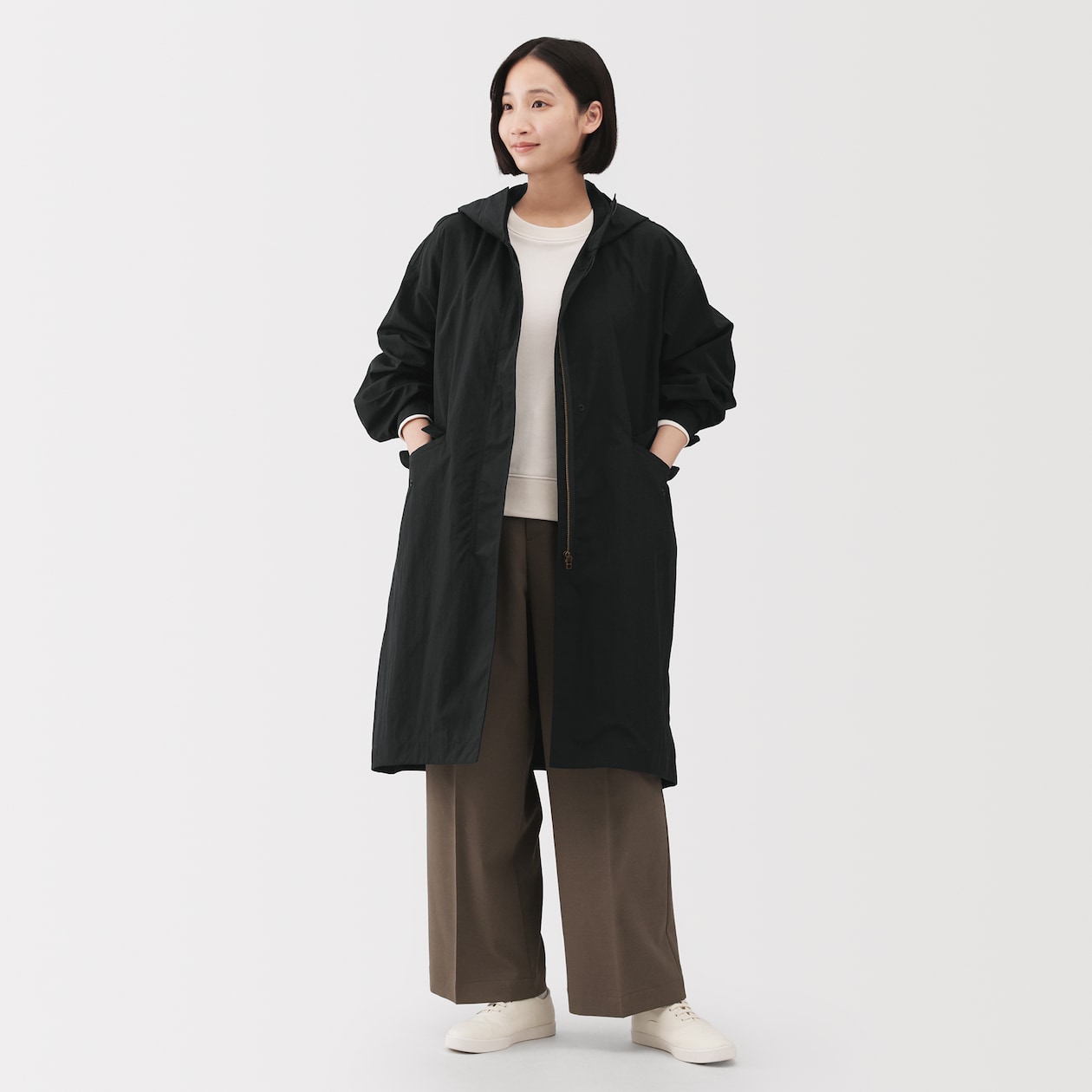 婦人　撥水ＵＶカットフードロングコート