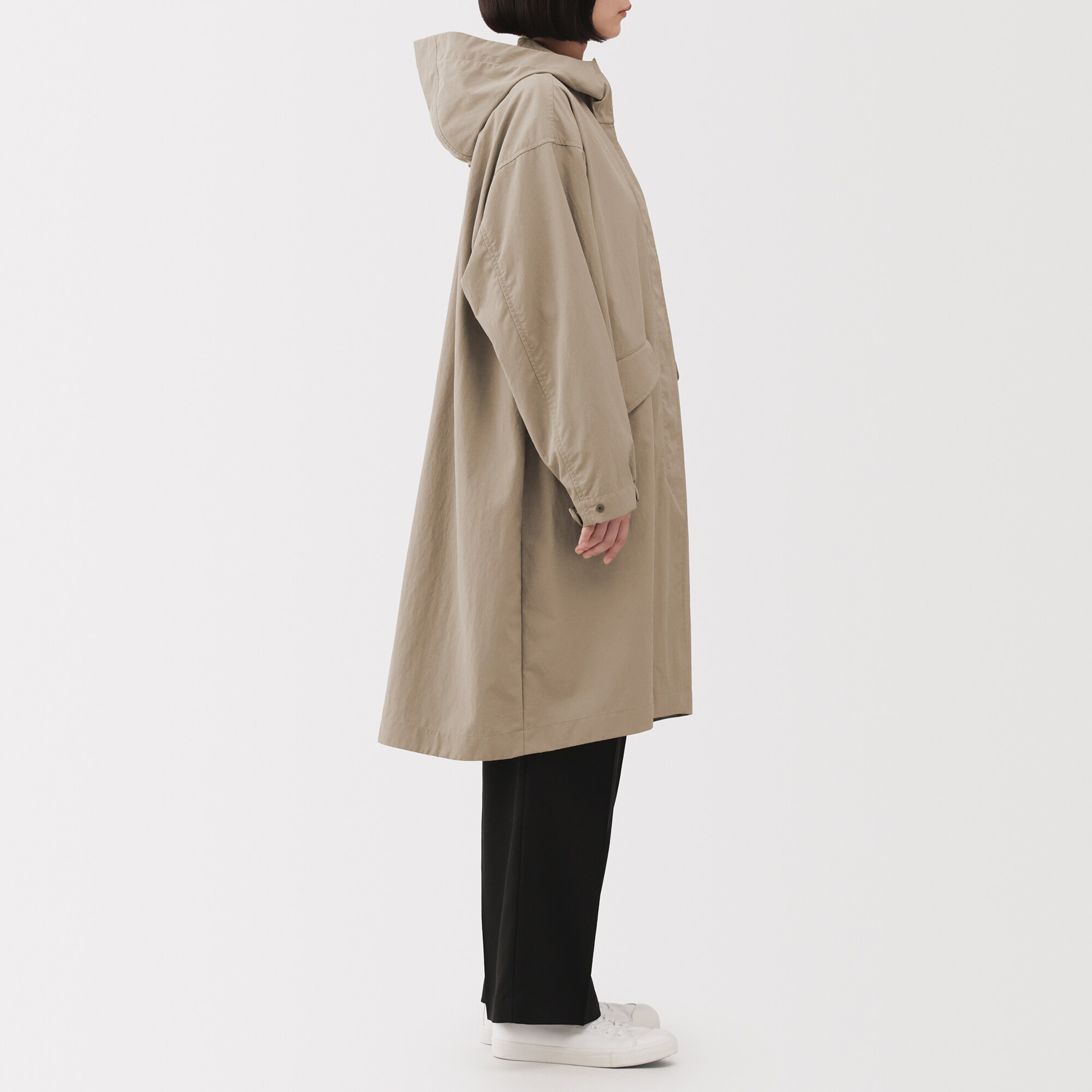 婦人 撥水UVカットフードロングコート | 無印良品