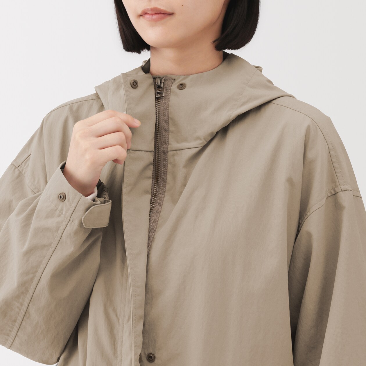 婦人　撥水ＵＶカットフードロングコート