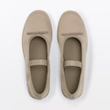 婦人　柔らかい中敷を使用した　撥水ストラップリボンフラットシューズ