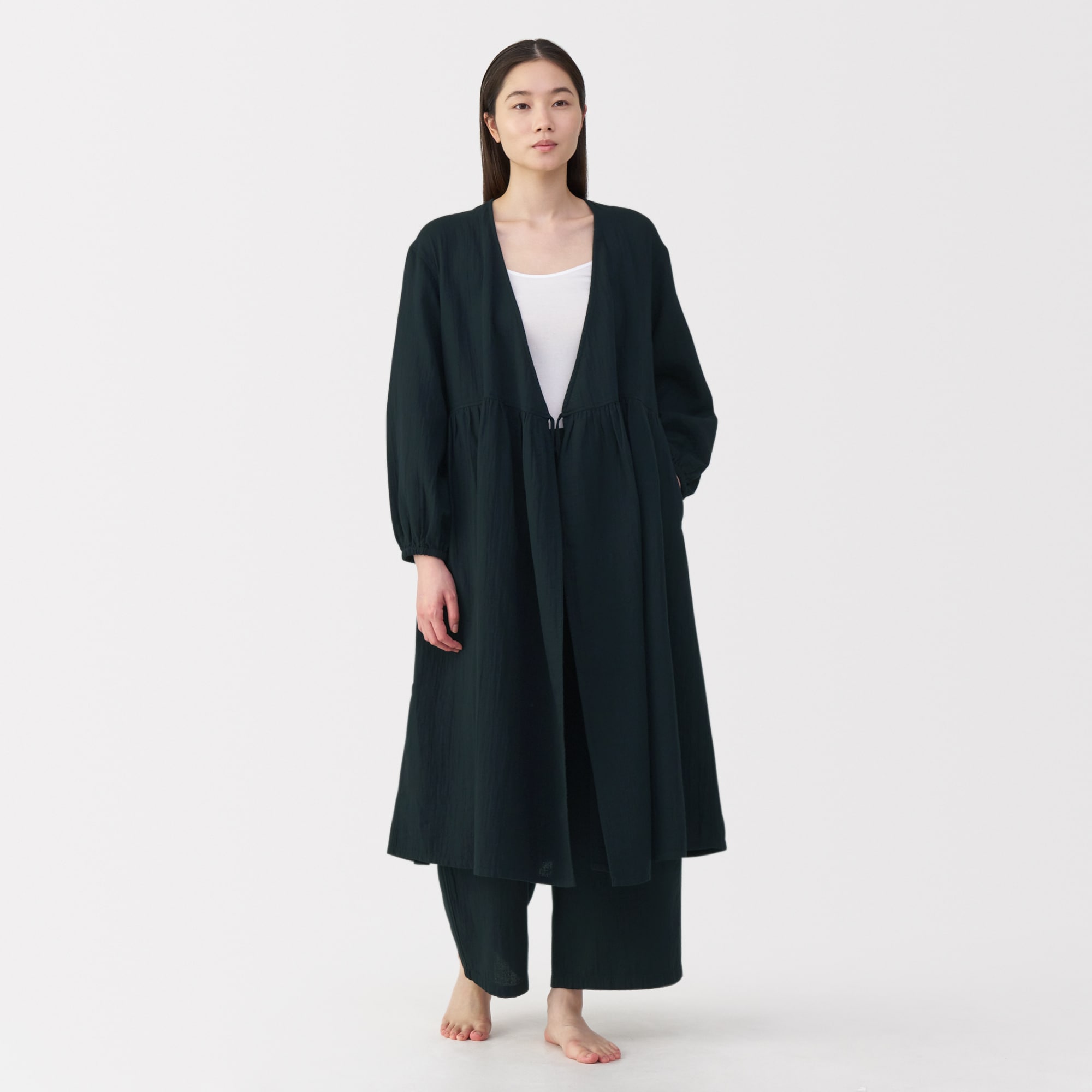 婦人 ふんわりしぼガーゼ ロングカーディガン | 無印良品