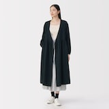 婦人　ふんわりしぼガーゼ　ロングカーディガン