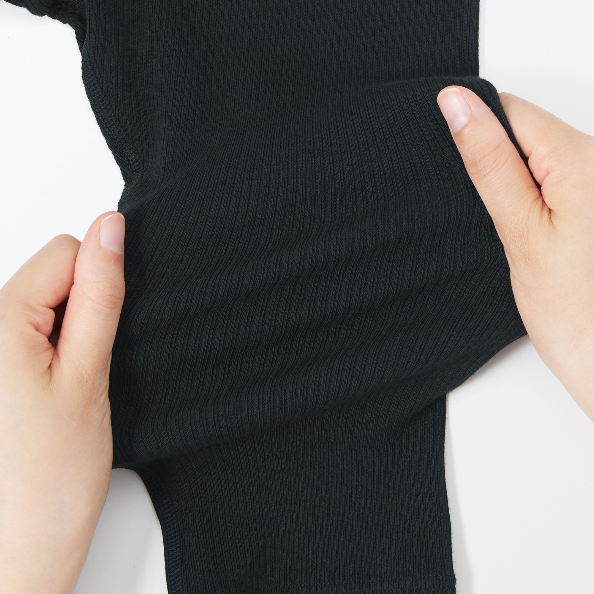 キッズ　ストレッチリブ編み　レギンス（七分丈）