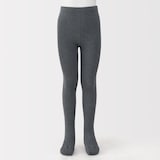 キッズ　足なり直角　かかとに合う　リブ編みタイツ