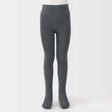 キッズ　足なり直角　かかとに合う　リブ編みタイツ