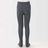 キッズ　足なり直角　かかとに合う　リブ編みタイツ