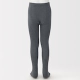 キッズ　足なり直角　かかとに合う　リブ編みタイツ