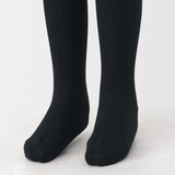 キッズ　足なり直角　かかとに合う　リブ編みタイツ