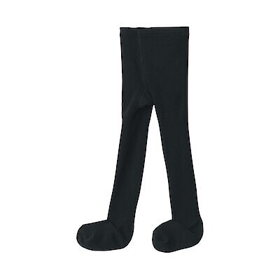 キッズ　足なり直角　かかとに合う　リブ編みタイツ