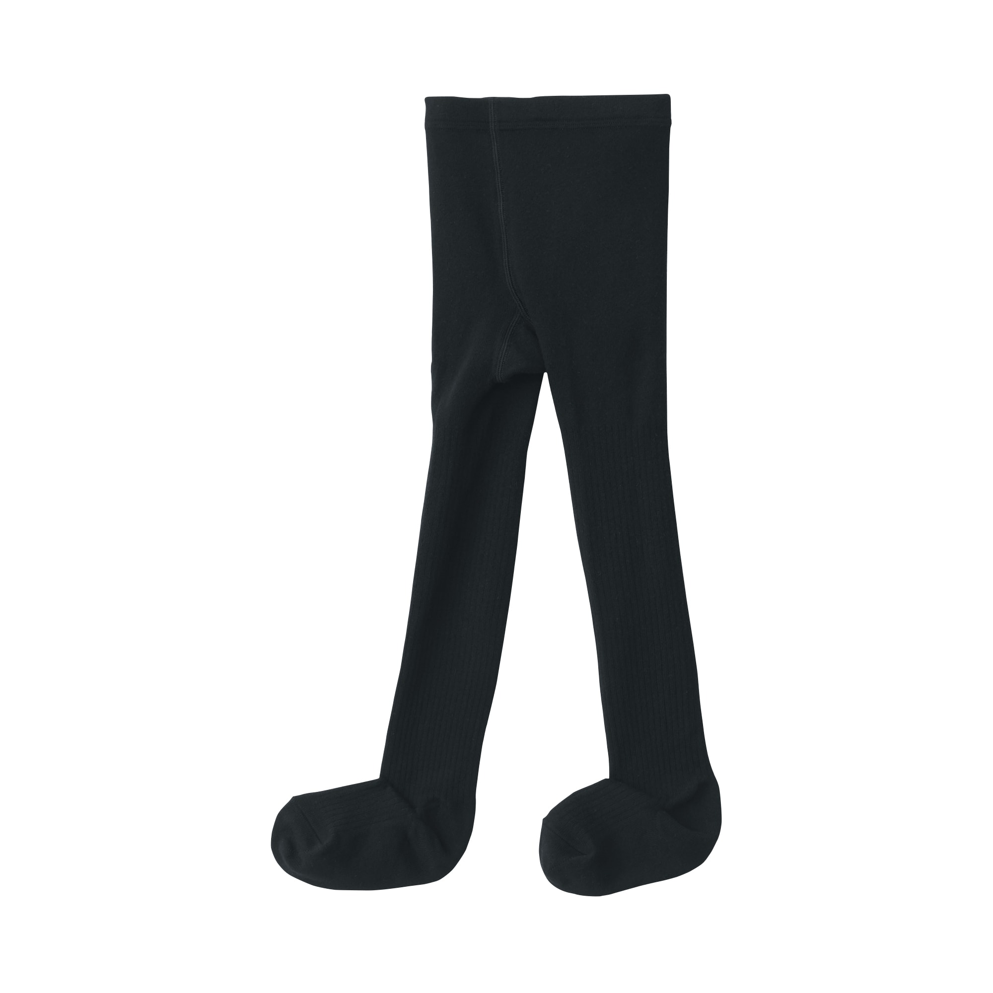 キッズ　足なり直角　かかとに合う　リブ編みタイツ