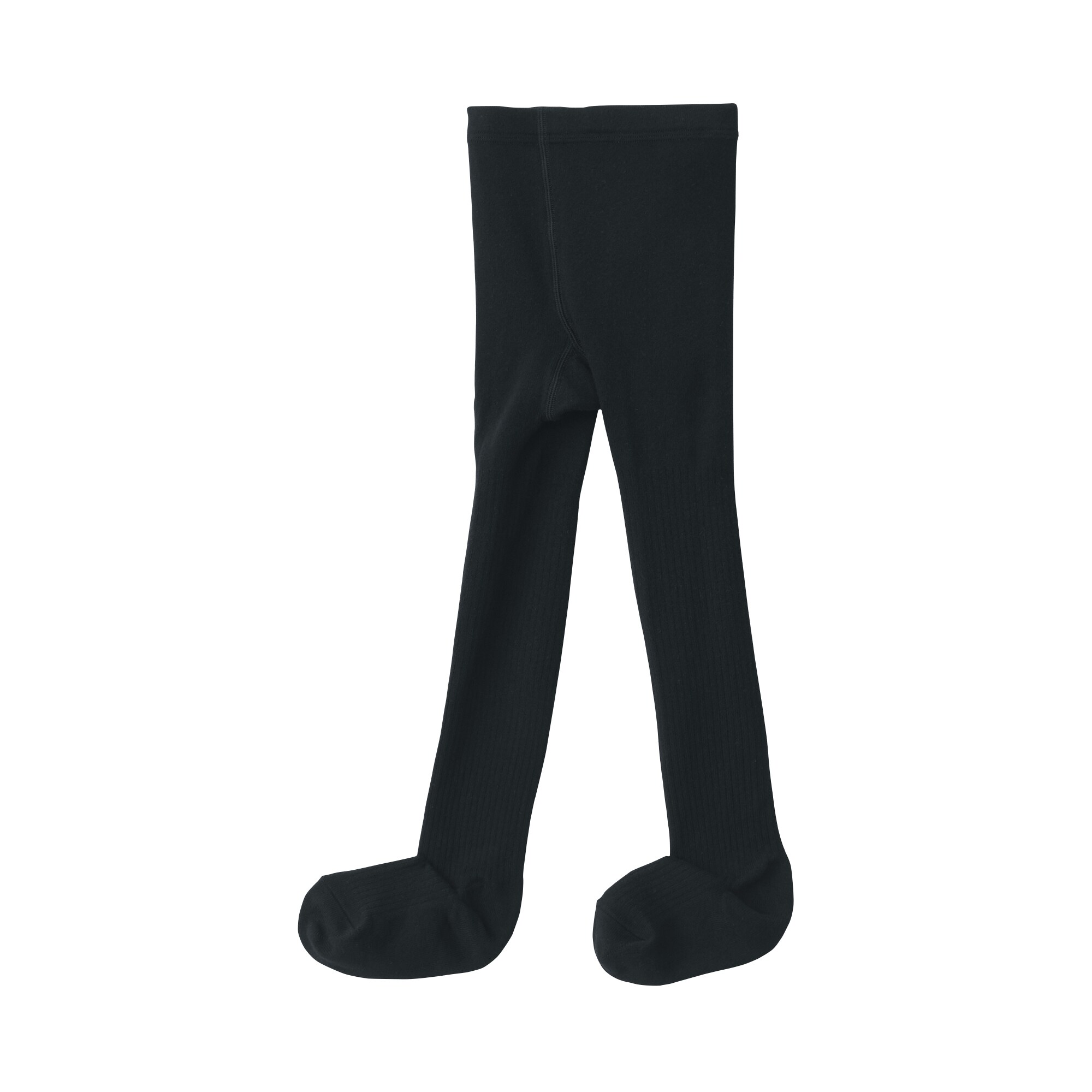 キッズ　足なり直角　かかとに合う　リブ編みタイツ