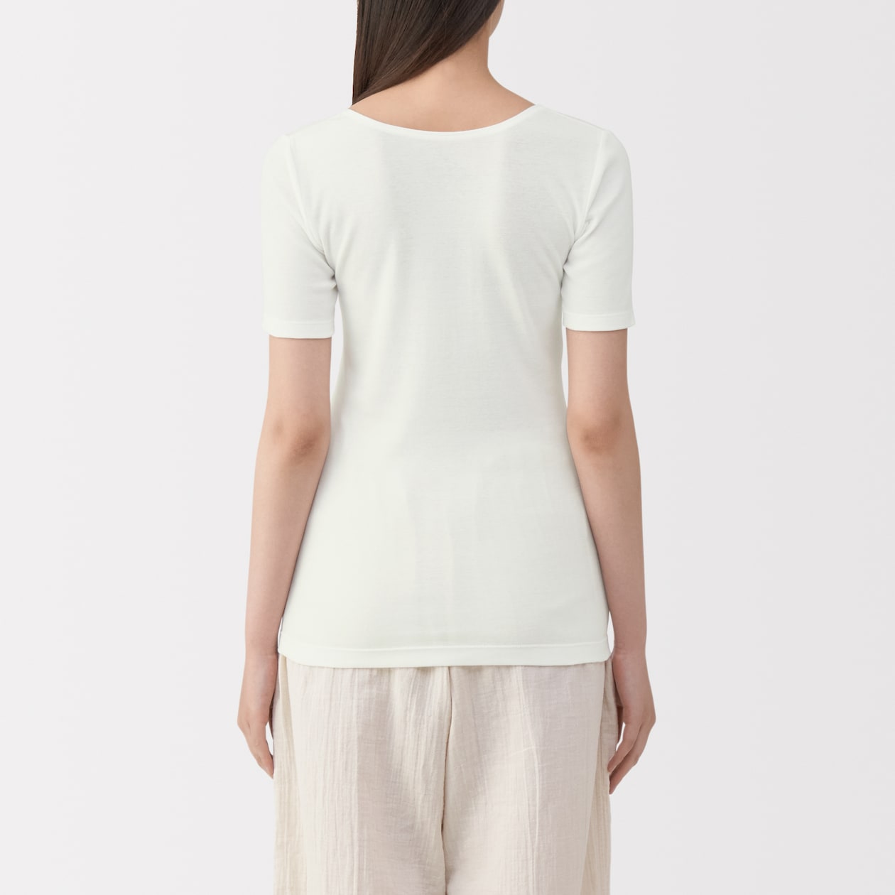 婦人　あったか綿　半袖Ｔシャツ