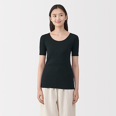 婦人　あったか綿　半袖Ｔシャツ