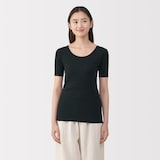 婦人　あったか綿　半袖Ｔシャツ