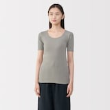 婦人　あったか綿　半袖Ｔシャツ