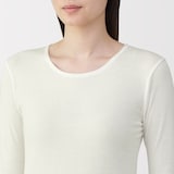 婦人　あったか綿　クルーネック長袖Ｔシャツ