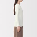 婦人　あったか綿　クルーネック長袖Ｔシャツ