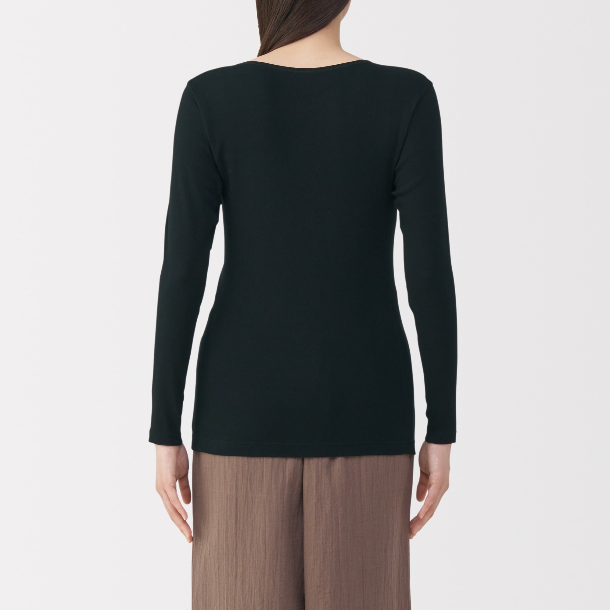 婦人　あったか綿　クルーネック長袖Ｔシャツ