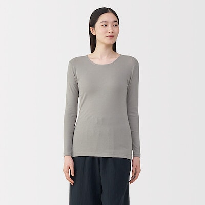 【９月１５日順次発売予定】婦人　あったか綿　クルーネック長袖Ｔシャツ