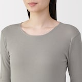 婦人　あったか綿　クルーネック長袖Ｔシャツ