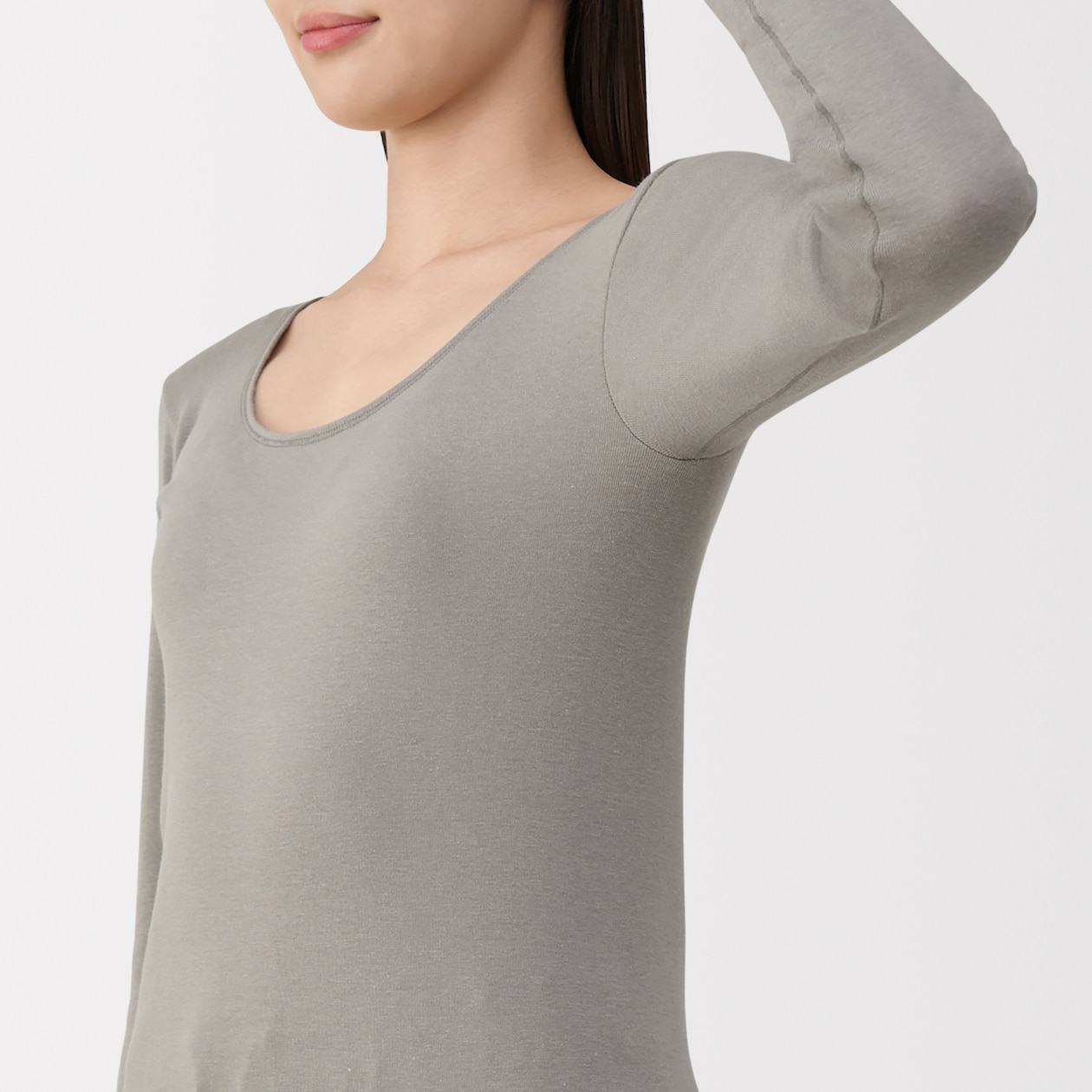 婦人　あったか綿　Ｕネック八分袖Ｔシャツ