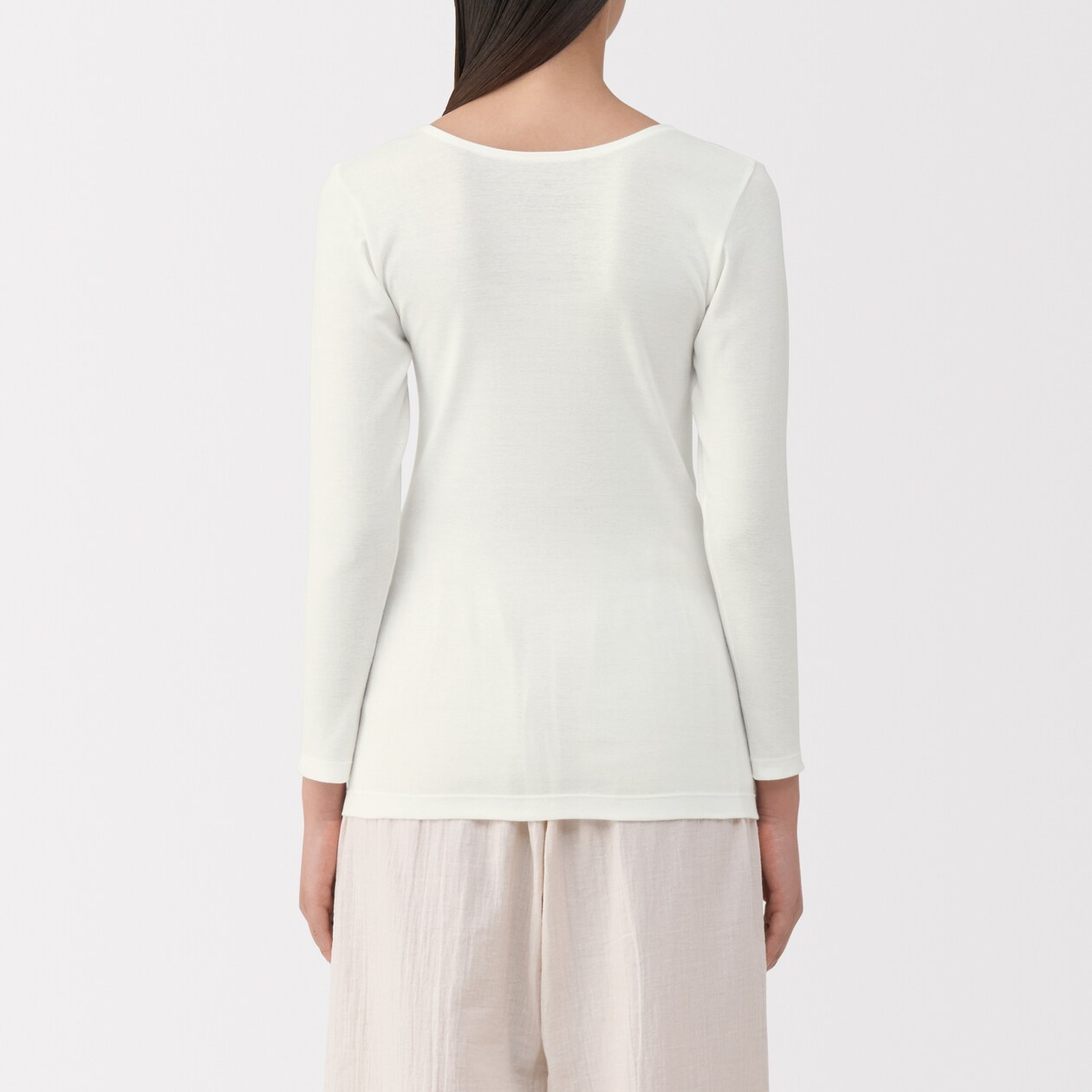 婦人　あったか綿　Ｕネック八分袖Ｔシャツ