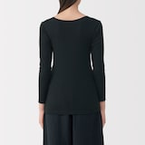 婦人　あったか綿　Ｕネック八分袖Ｔシャツ