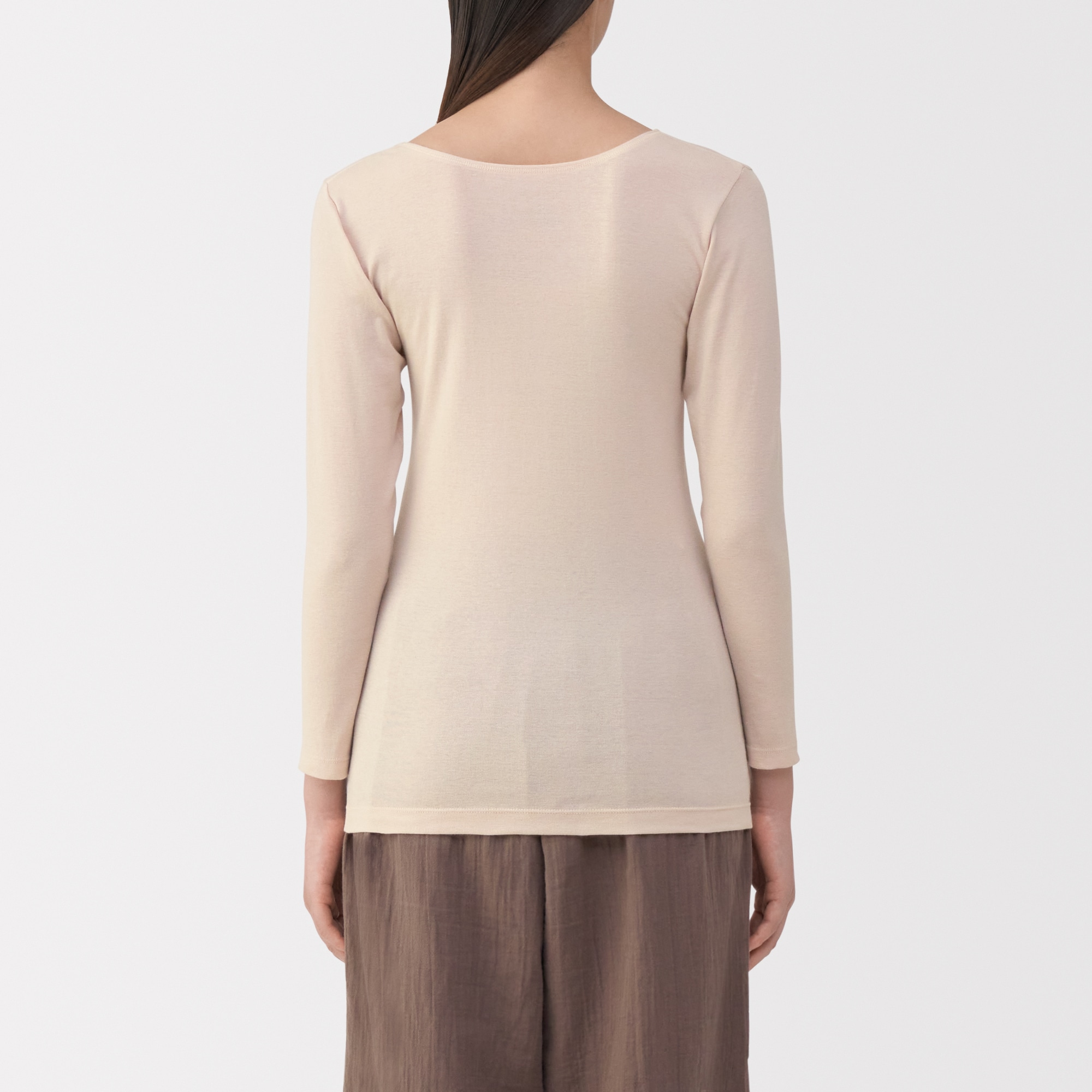 婦人　あったか綿　Ｕネック八分袖Ｔシャツ