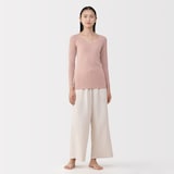 婦人　あったか綿　Ｕネック八分袖Ｔシャツ