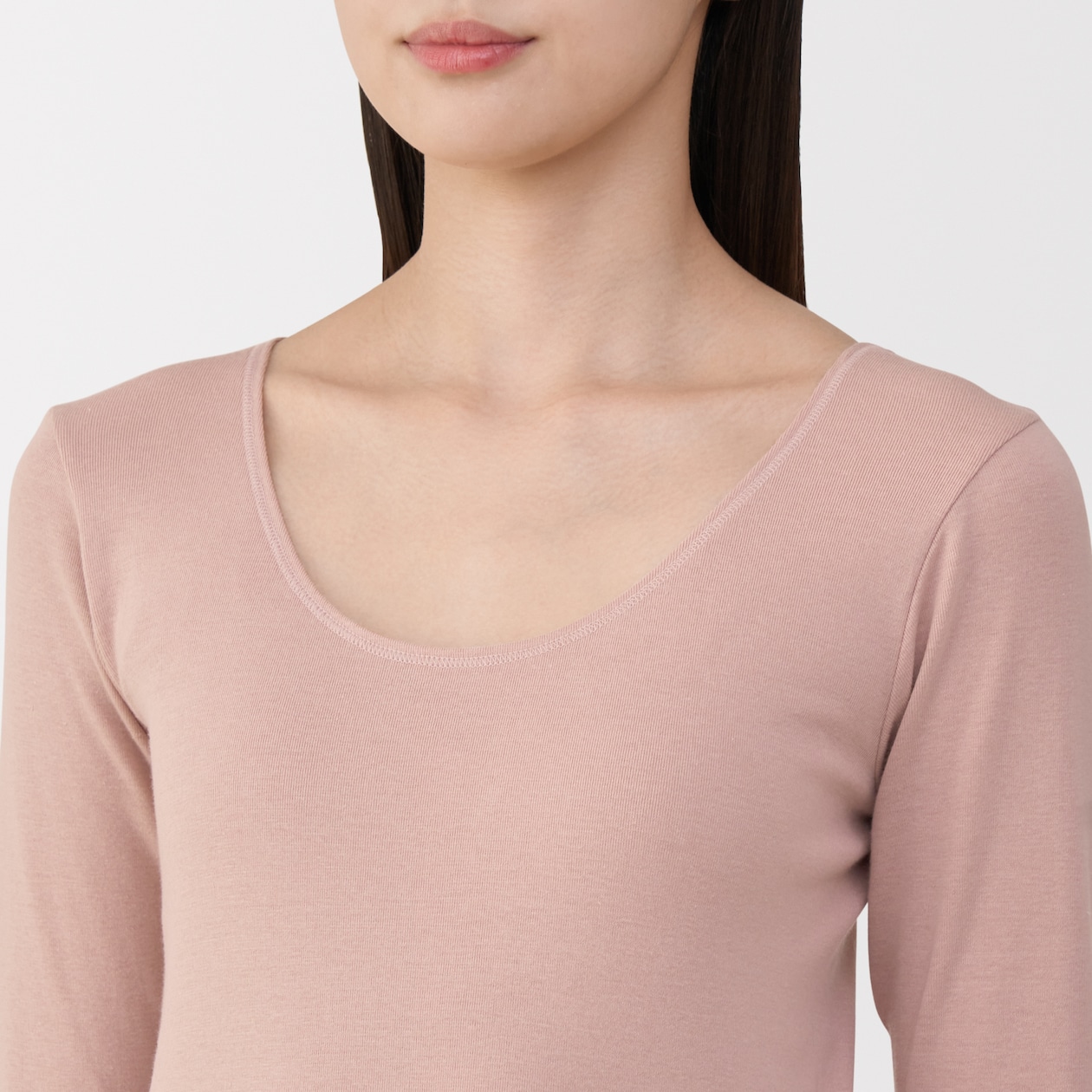 婦人　あったか綿　Ｕネック八分袖Ｔシャツ