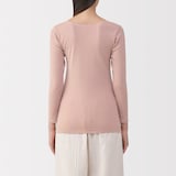 婦人　あったか綿　Ｕネック八分袖Ｔシャツ