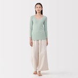 婦人　あったか綿　Ｕネック八分袖Ｔシャツ