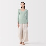 婦人　あったか綿　Ｕネック八分袖Ｔシャツ