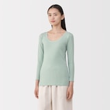 婦人　あったか綿　Ｕネック八分袖Ｔシャツ