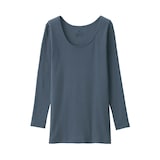 婦人　あったか綿　Ｕネック八分袖Ｔシャツ