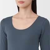 婦人　あったか綿　Ｕネック八分袖Ｔシャツ