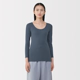 婦人　あったか綿　Ｕネック八分袖Ｔシャツ