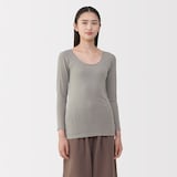 婦人　あったか綿　Ｕネック八分袖Ｔシャツ