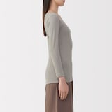 婦人　あったか綿　Ｕネック八分袖Ｔシャツ