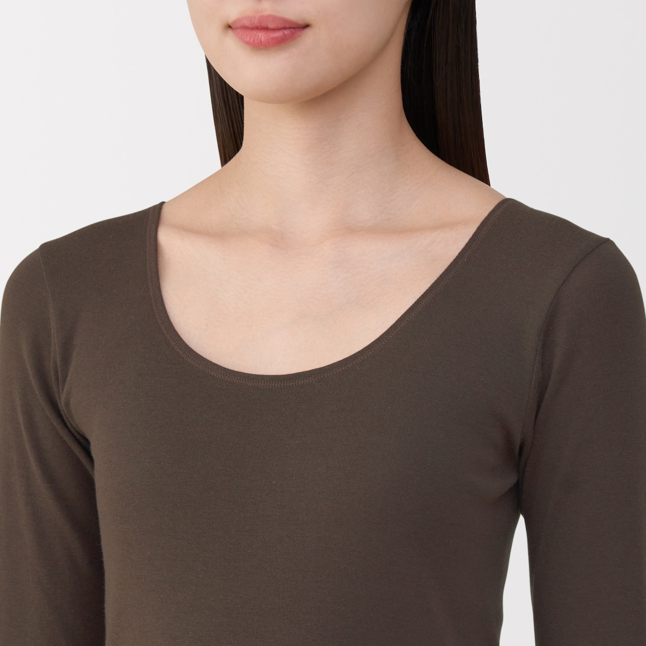 婦人　あったか綿　Ｕネック八分袖Ｔシャツ