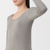 婦人　あったか綿　Ｕネック八分袖Ｔシャツ