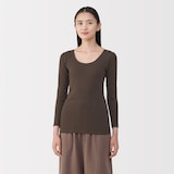 婦人　あったか綿　Ｕネック八分袖Ｔシャツ