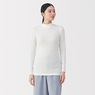 婦人　あったか綿　ハイネック長袖Ｔシャツ