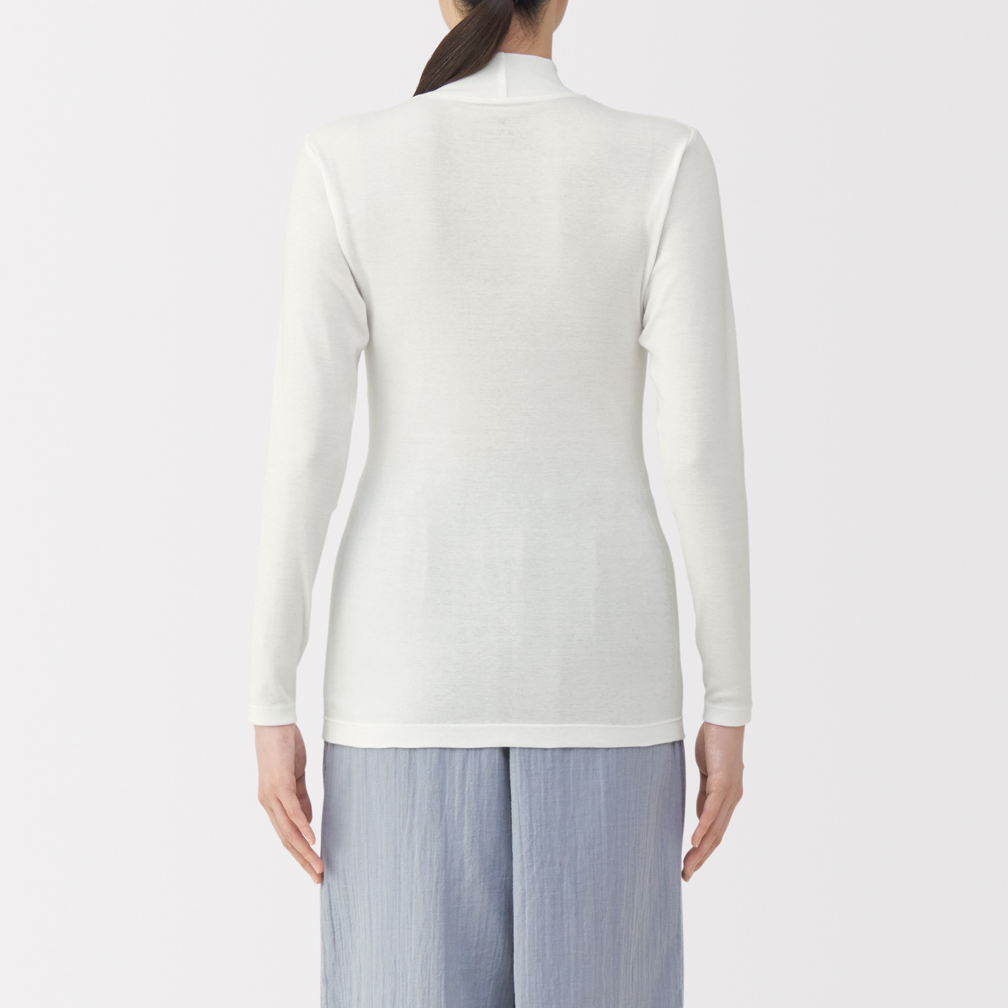 婦人　あったか綿　ハイネック長袖Ｔシャツ