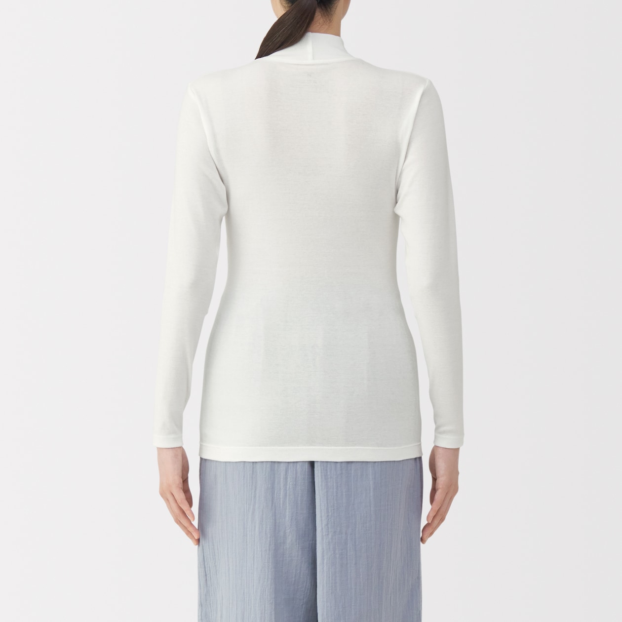 婦人　あったか綿　ハイネック長袖Ｔシャツ