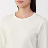 婦人　あったか綿　厚手　クルーネック長袖Ｔシャツ