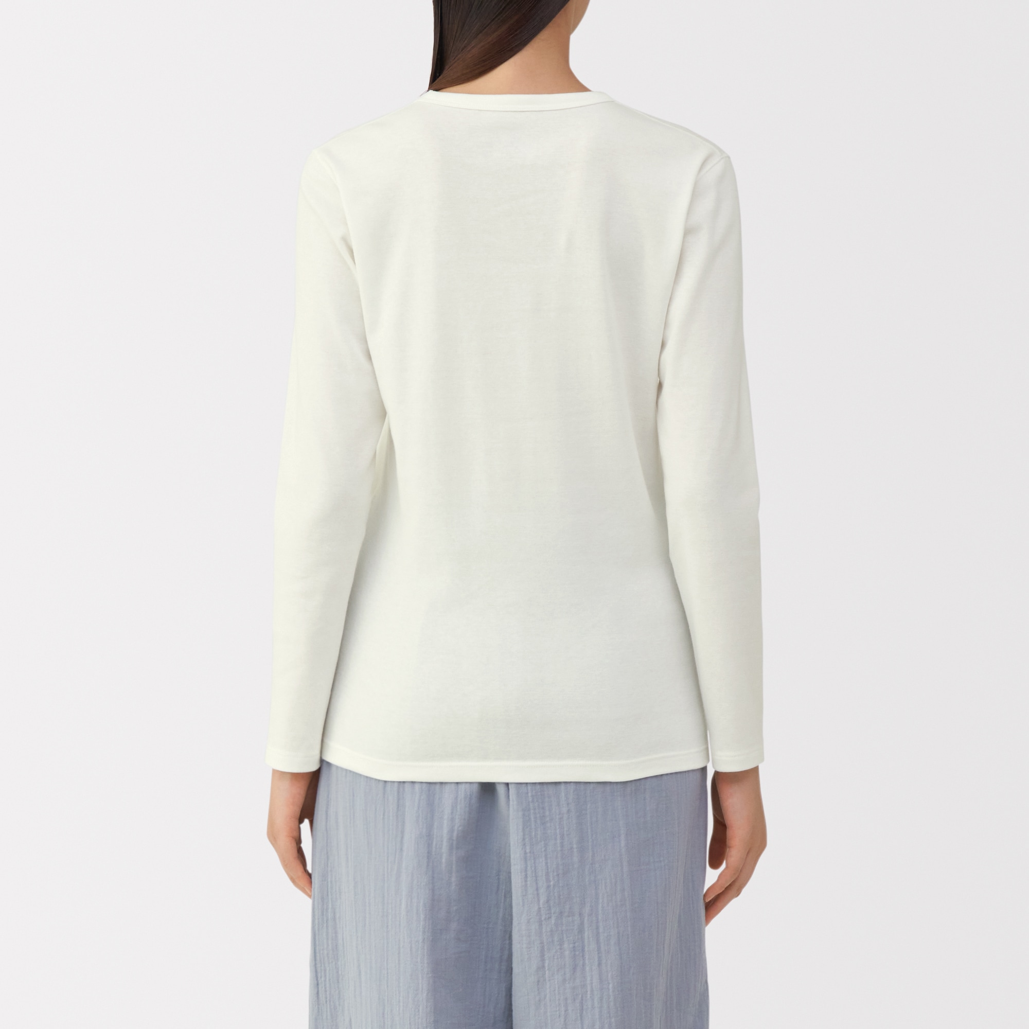 婦人　あったか綿　厚手　クルーネック長袖Ｔシャツ