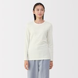 婦人　あったか綿　厚手　クルーネック長袖Ｔシャツ