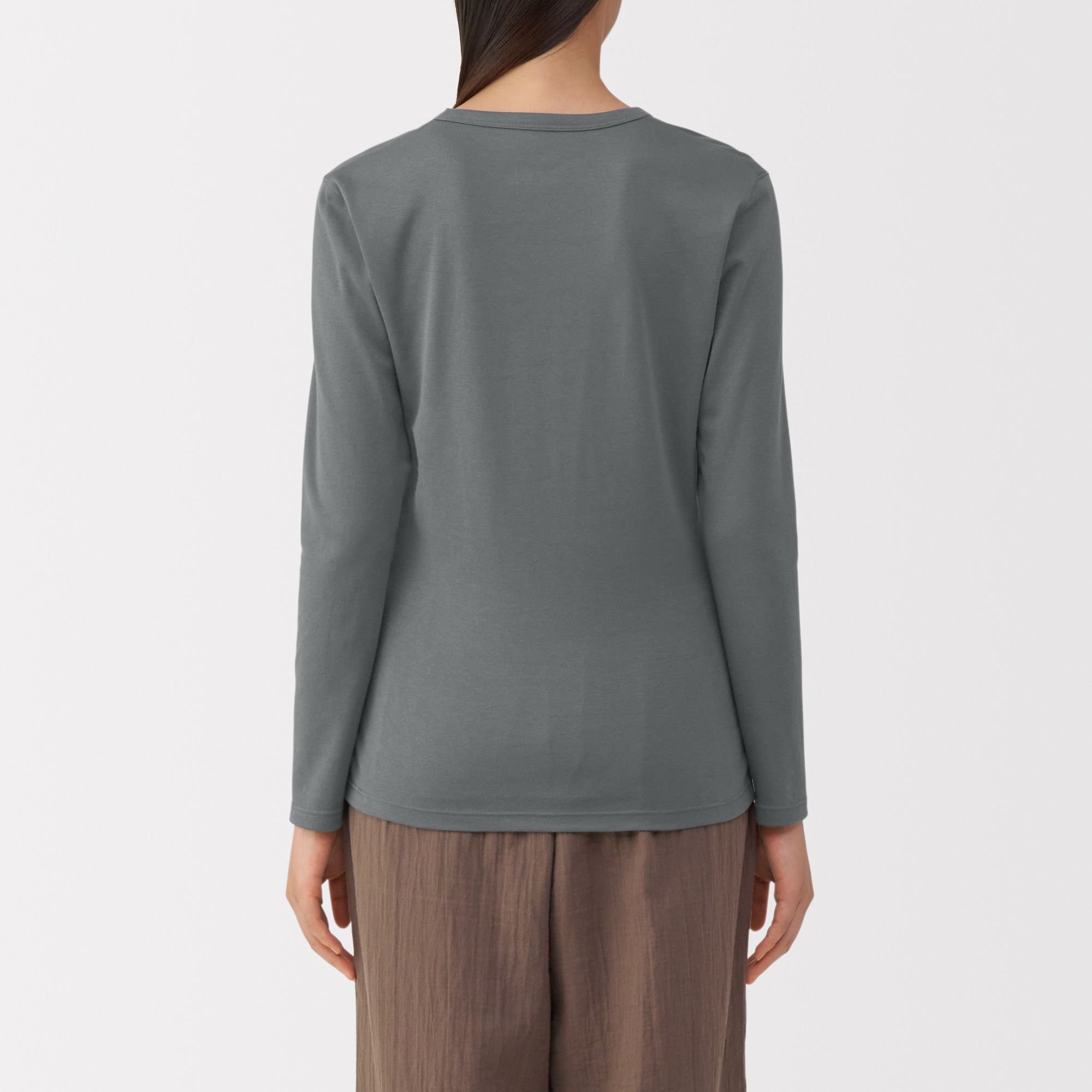 婦人　あったか綿　厚手　クルーネック長袖Ｔシャツ